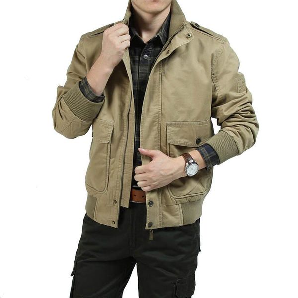 

men's jackets winter jacket men windbreaker pure cotton stand collar casual military many pockets coat male chaqueta hombre, Black;brown