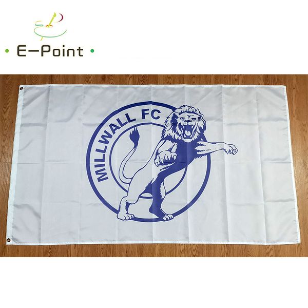 Inglaterra Millwall FC 3 * 5 pés (90 cm * 150 cm) Bandeira de poliéster EPL Decoração de banner bandeiras de jardim em casa presentes festivos