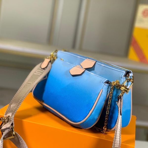 

women shoulder bag designer wide strap crossbody bags chain phone wallet premium quality leather ladies 3 psck set handbag