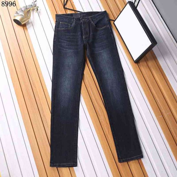 

men's pants 21ss man pants casual designer jeans imported micro stretch slim-fit washed trousers breathable and comfortable dimensional, Black