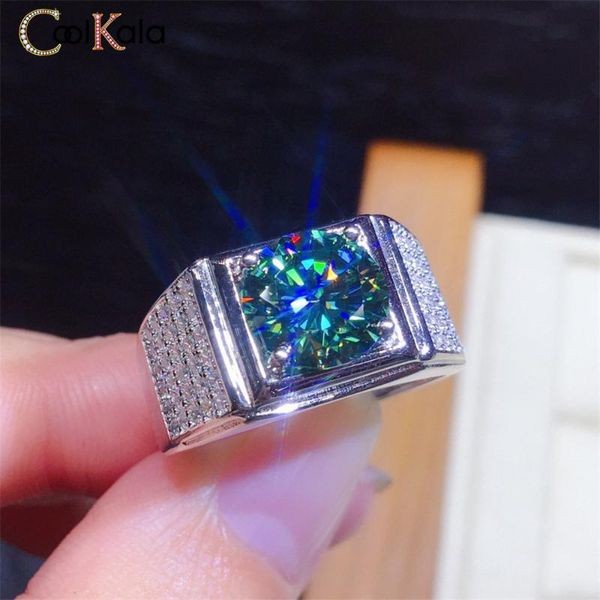 

wedding rings coolkala men, eight , blue green, drill, ring, vibrato, jewelry., Slivery;golden