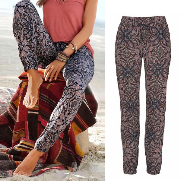 

women's pants & capris women high waist pant printing easy trousers long boho beach pockets travel outdoor daily fashion drop, Black;white
