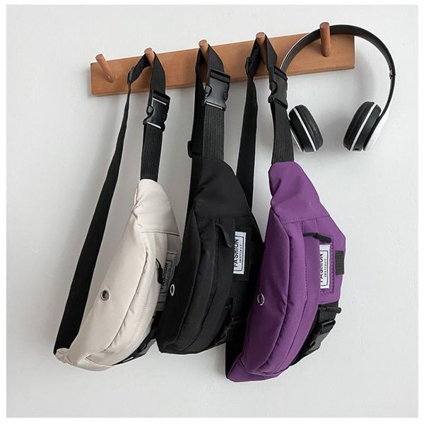 

waist bags canvas sports for women 2021 large woman chest bag female student shoulder crossbody fanny pack belt purses
