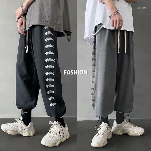 

men's pants e-baihui sports korean style trendy thin summer loose straight-legged handsome tide brand wide-leg1, Black