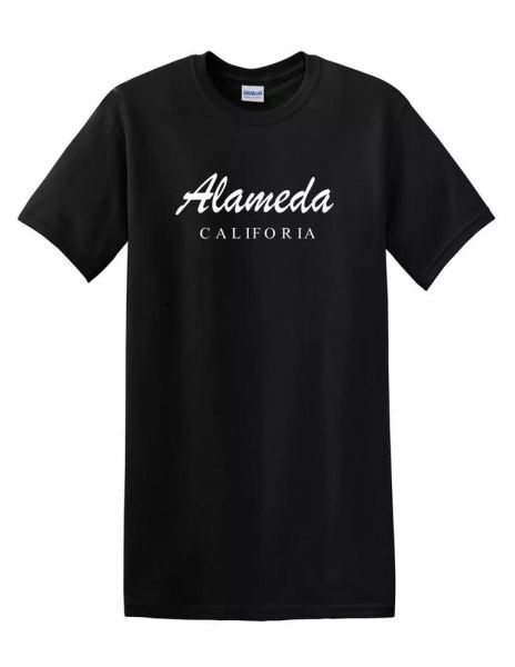 

alameda california souvenir tee shirt nor cal white black cotton t-shirt