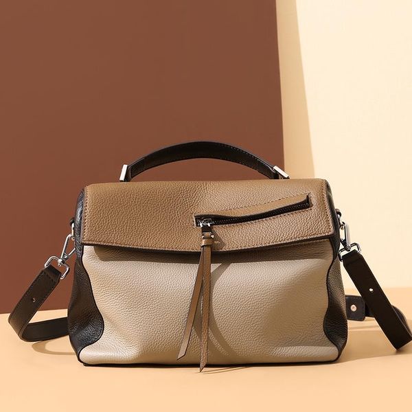 

evening bags leather ladies trendy fashion wild large-capacity first layer soft handbag messenger bag purses