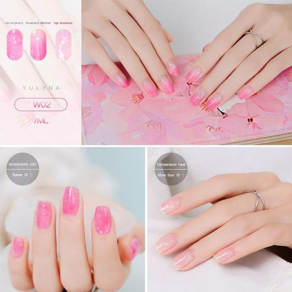 

nail polish 7ml temperature color changing thermal uv gel shimmer glitter art z9r1