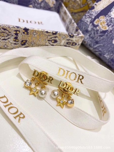 

special offer 2021 luxury designer jewelry 21 earrings pearl earrings letter brass new fashion small fragrance, Silver