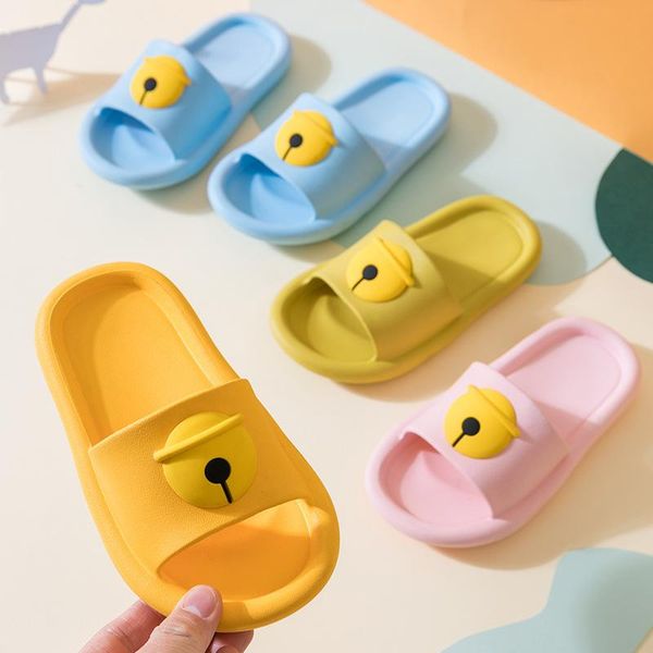 

slipper children' slippers for boys girls summer kids baby beach shoes soft anti-slip indoor outdoor child cartoon cute sandals, Black;grey
