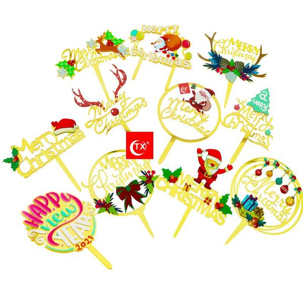 

other festive & party supplies ins color acrylic merry christmas cake ers xmas er for family happy year decorations