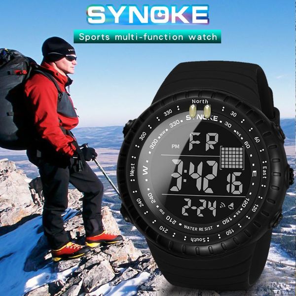 

wristwatches synoke digital watch sports fashion wrist watches waterproof outdoor luxury men analog for, Slivery;brown