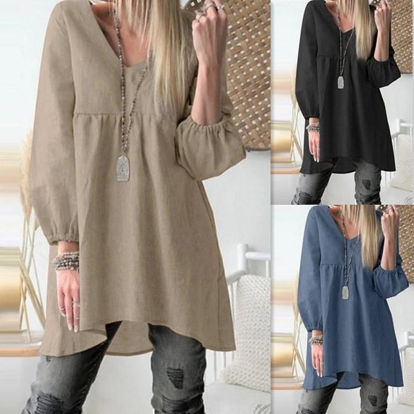 

casual dresses fall short dress women summer office causal loose solid patchwork lantern sleeve v neck above knee plus size vestidos, Black;gray