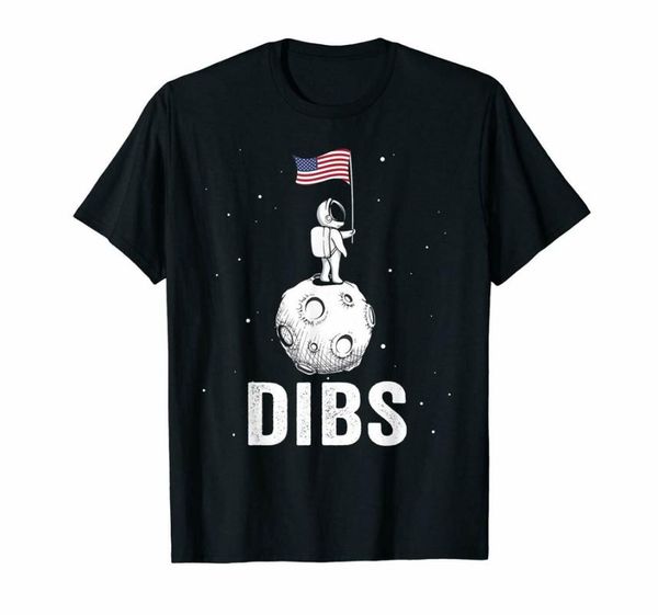 

men's t-shirts black space astronaut 4th of july shirt - dibs moon t-shirt 100% cotton cool gift personality tee, White;black