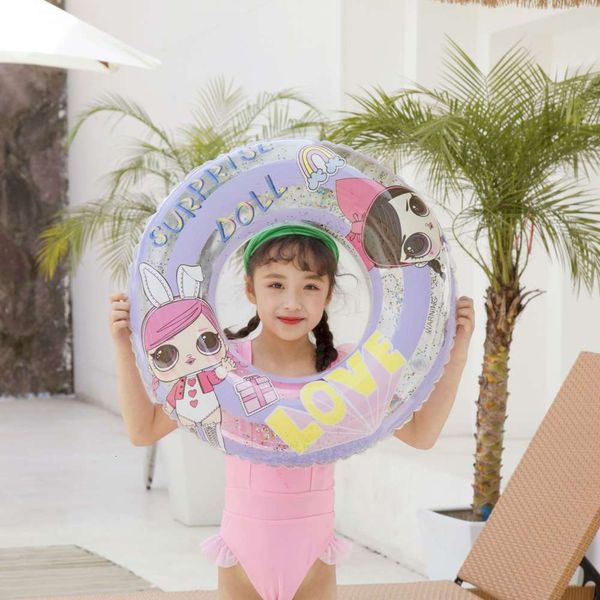 

fibao ins sequin children's swimming circle floating on water armpit lovely inflatable ring lifebuoy, Blue