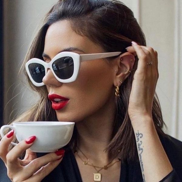 

sunglasses acetate butterfly women fashion cat eye two color frame, White;black