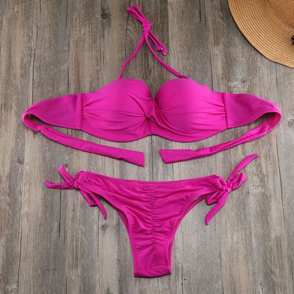 

bikini ruching bum bikinis set pad push up bikini plus size swimwear women bandage swimsuit bathing suit swimming suit for womenin