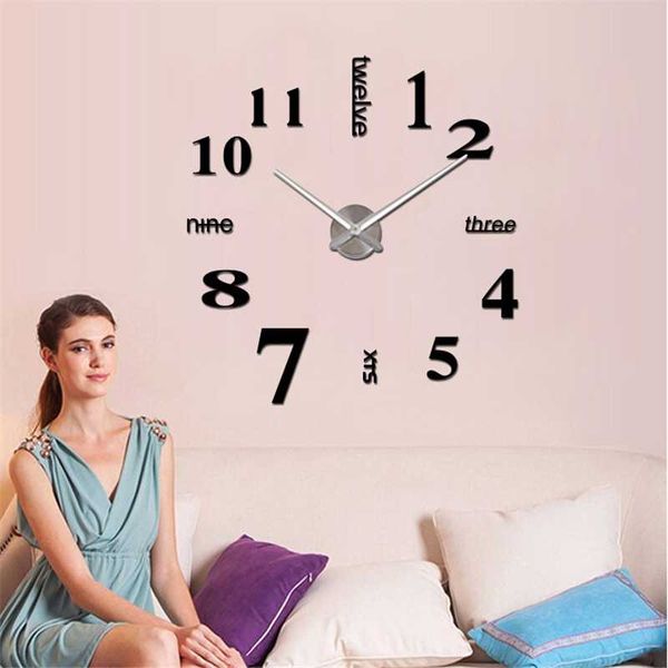 

wall clocks diy 3d acrylic material clock digital art time artist office decoration gift simple