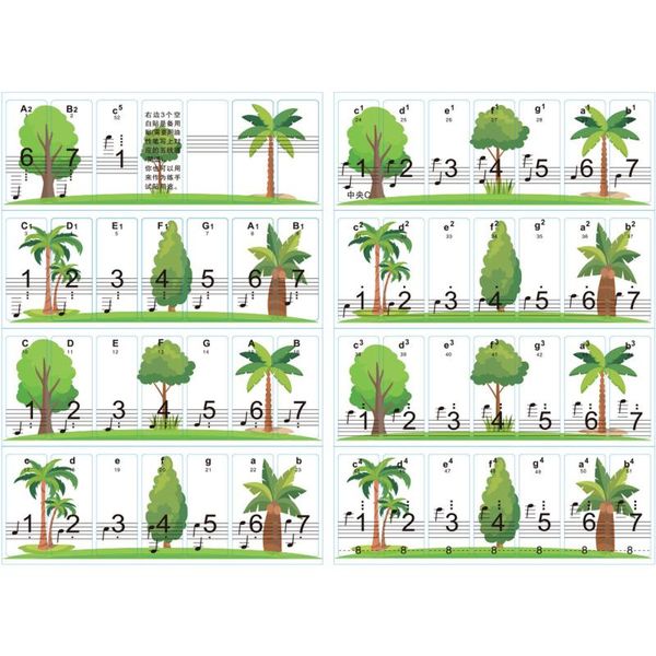 

gift wrap 88/76/61/54/49 children's piano keyboard multicolor animal print stickers bxzc