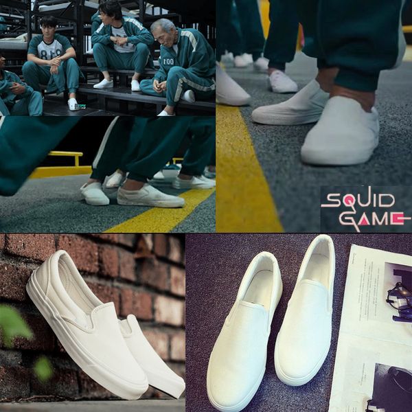 

squid game casual running shoes comfort walking men's clipper sneaker women's low-trainers kid's classic slip on canvas tenni