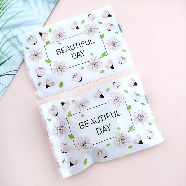 

gift wrap 100pcs cherry blossoms baked snowflake crispy food snack plastic bags fresh style beautiful day afternoon tea biscuit pack bag