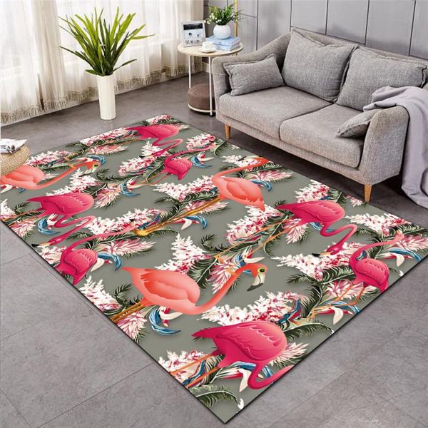 

cushion/decorative pillow fashion flamingo tropical leaf leaves 3d printed carpet bedroom large area rug non-slip for living room home
