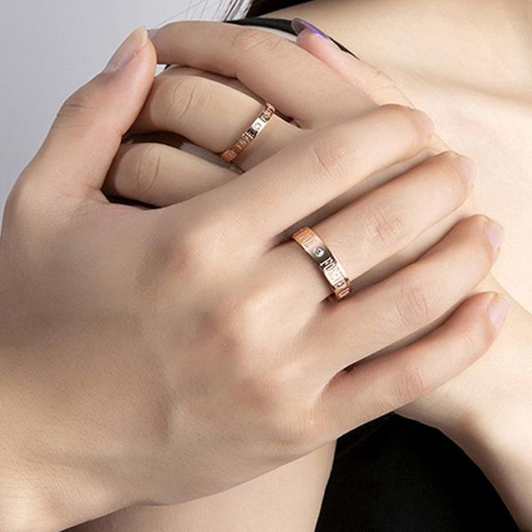 

wedding rings couples ring women stainless steel rose gold delicate crystal forever gifts for woman accessories, Slivery;golden