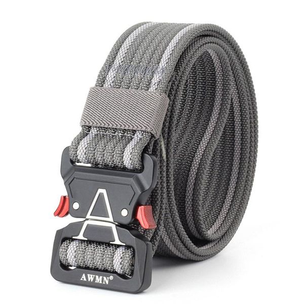 

belts 2021 casual nylon belt for jeans hiking training men's metal buckle tough tactical waistband gym accessories, Black;brown