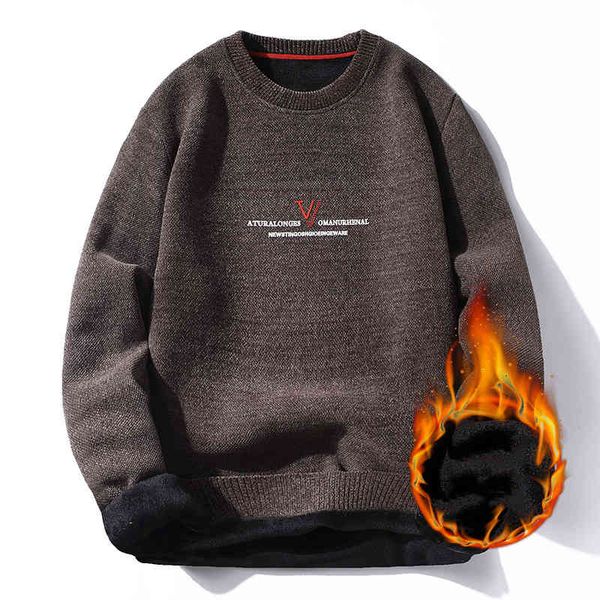 

o neck fce pullovers for men thick knitted letter sweater winter casual warm pull homme clothing oversized -3xl, White;black