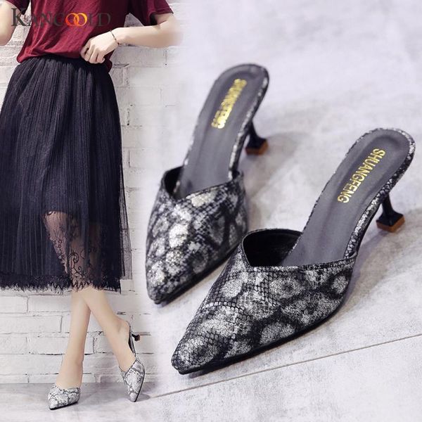 

slippers kancoold high-heeled flip-flops pointe shoes woman elegant serpentine with outdoor female, Black