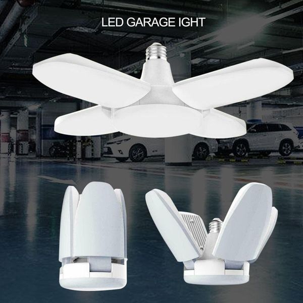 

bulbs led garage lights foldable e27 bulb 4 adjustable fan blades deformable ceiling lighting 6500k ac95-265v for workshop warehouse