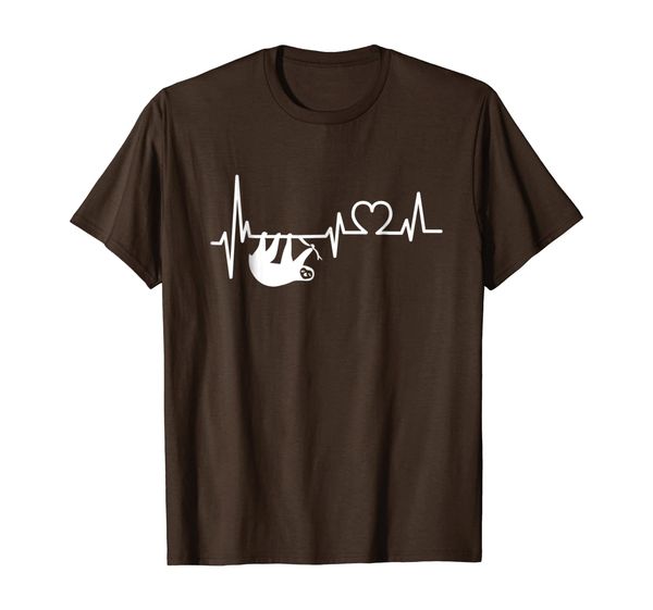 

sloth heartbeat t-shirt, White;black