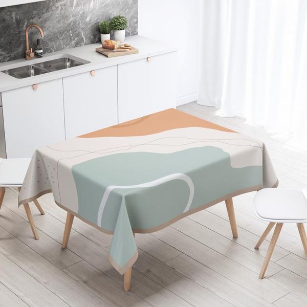 

table cloth nordic art tablecloth for cover decoration waterproof rectangular kitchen anti-stain oilcloth decor dining