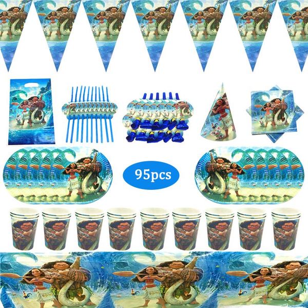 

disposable dinnerware 95pcs theme girls birthday party decorations tableware set paper cup plate napkin wedding baby shower supplies