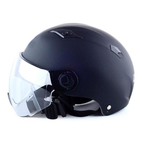 

motorcycle helmets outdoor cycling classic half helmet rider's head protection cover retractable sunshade lens matte black safety sport
