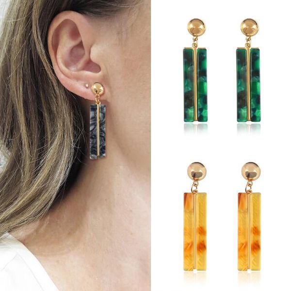

color marbling geometric drop earrings cloud fringe acrylic lady charm vintage alloy fashion party boho jewelry dangle & chandelier, Silver