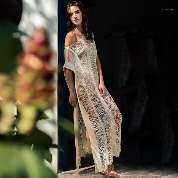 

swimming suit for women cover up plus size beach dresses and tunic kaftan ups swimwear cape salidas women's knitting white, White;black