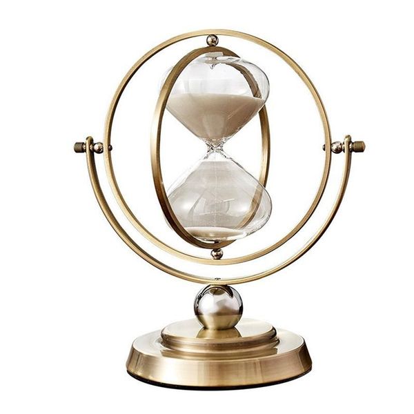 

other clocks & accessories shzq hour glass 30 minutes rotating sand hourglass,metal timer for vintage home decor
