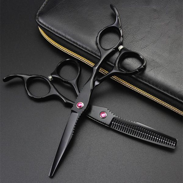 

hair scissors professional japan 6 inch black set cutting barber makas salon scisors thinning shears hairdressing