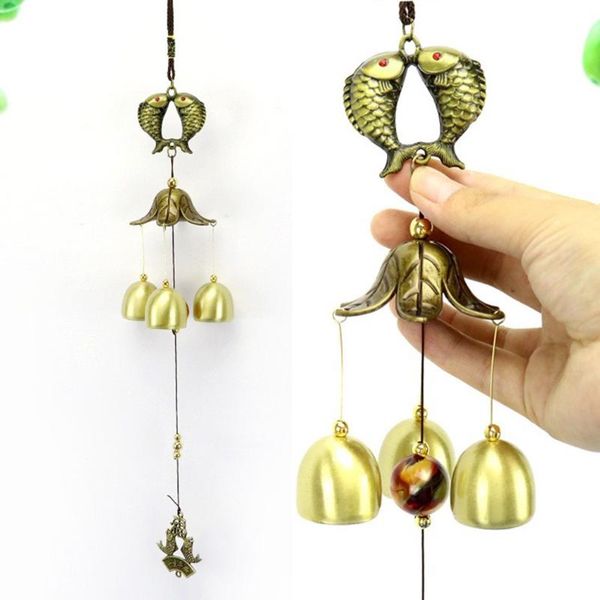 

decorative objects & figurines outdoor garden bronze wind chime lucky bell beads decoration family pendant home car ornaments wedding gifts