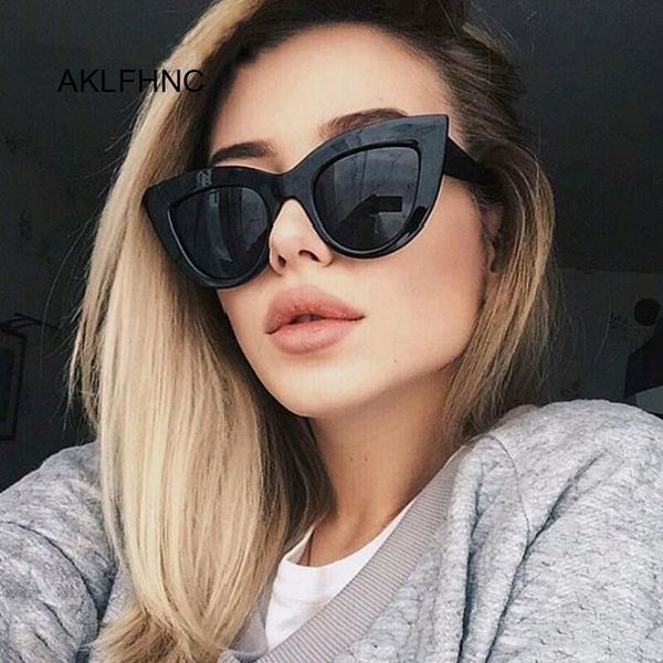 

new retro fashion sunglasses women brand designer vintage cat eye black sun glasses female lady uv400 oculos glasses wholesale, White;black