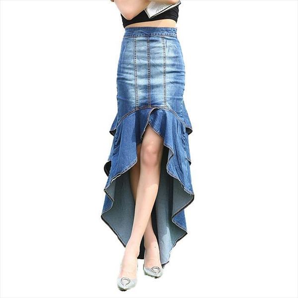 

denim harajuku bodycon vestido jeans womens skirts fashion mermaid, Black