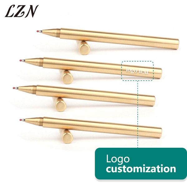 

gel pens lzn luxury gold optional minimalism superfine ballpoint pen brass copper metal writing office engraved name/logo/text