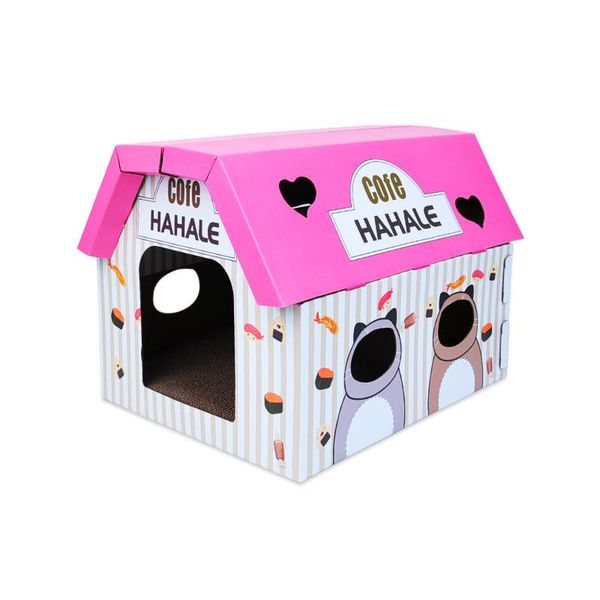 

corrugated paper cat scratcher house home for kitten scratching pad board mat cats pet toy game accessories beds & furniture