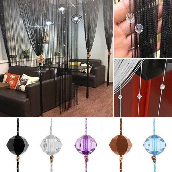 

curtain & drapes crystal tassel string drape line shiny door curtains for living room window divider home decoration 200x100cm
