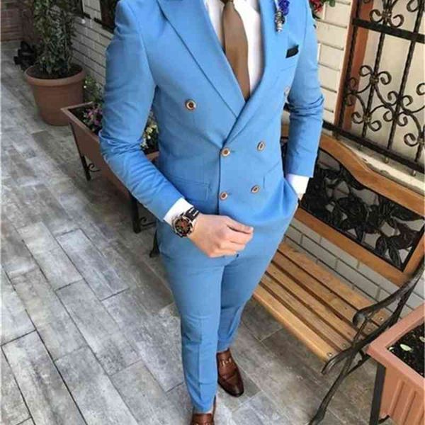 

men's suits & blazers double-breasted blue man suit thin tuxedo groom prom blazer men's 2 pcs (jacket + pants) yg3m, White;black
