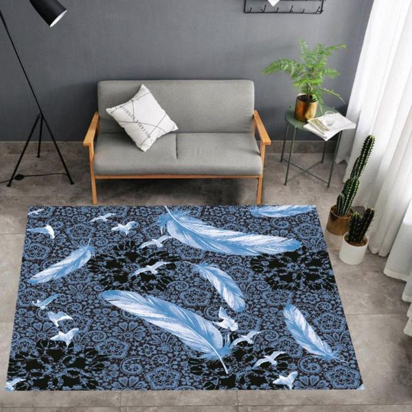 

carpets peacock feather fashion vintage rectangle living room carpet 3d colored rugs for bedroom bathroom anti slip floor mats