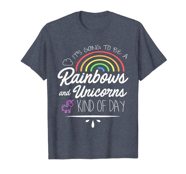 

it's going to be a rainbows and unicorns kind of day shirt, White;black