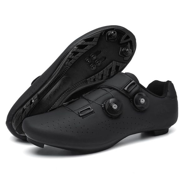 

cycling shoes mtb spd cleat self-locking mountain bike sneakers men's road footwear bicycle breathable flat, Black