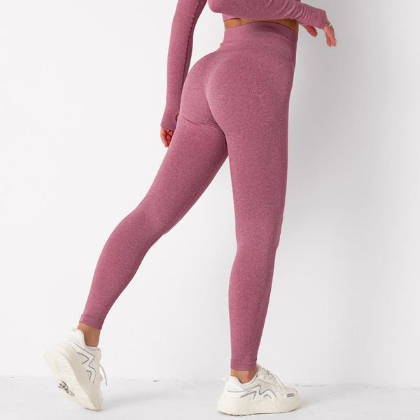 

women's leggings casual women yoga sports seamless slim fitness pants knitted athletic gym leggin solid color workout trousers, Black