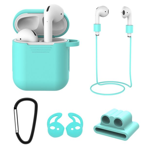 Silicone Fone de Ouvido Proteger Caso com alça de pescoço Anti-perdão Suporte para Earpods 2 Airpods Pro Ar Pods Earphones Ganchos